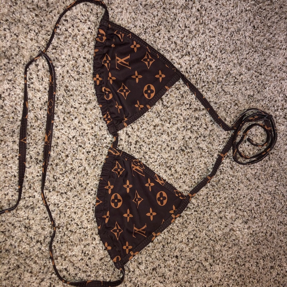 Louis Vuitton Printed Triangle Bikini Top